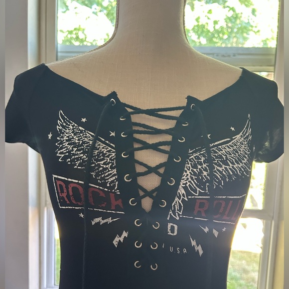 Mikey & Joey Black Lace-Up Rock and Roll Dress Size Medium NWT🖤 - Picture 3 of 5
